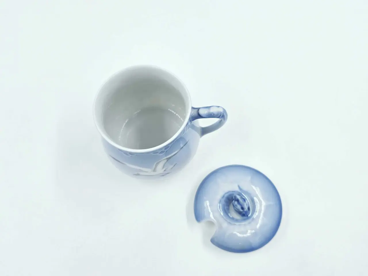 Billede 10 - Mågestel Sennepskrukke/Cremekop Porcelæn