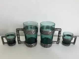 Norske glas i/Tinholdere