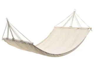 Hængekøje med stang 210 x 150 cm creme