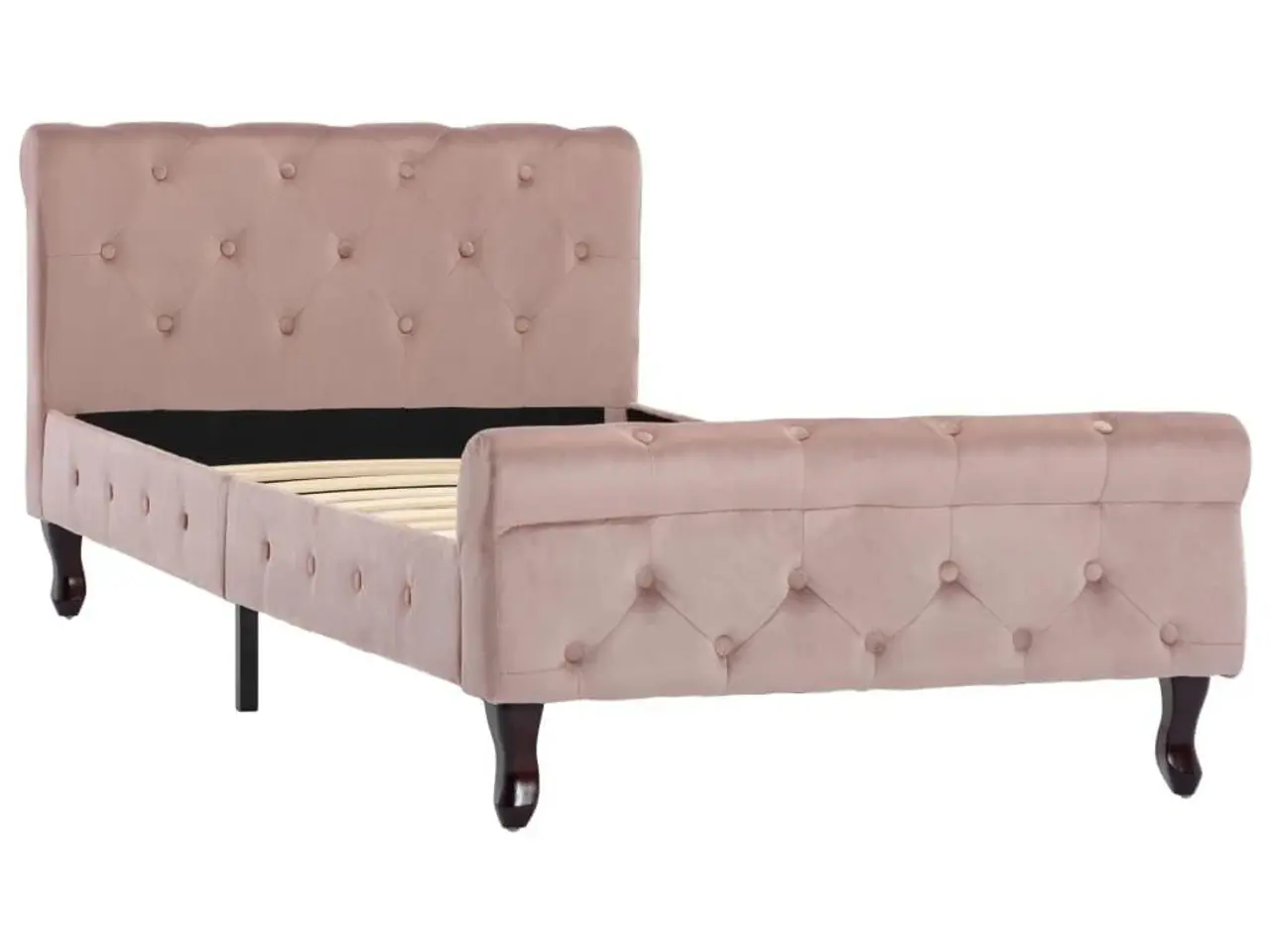 Billede 2 - Sengestel 90x200 cm fløjl lyserød