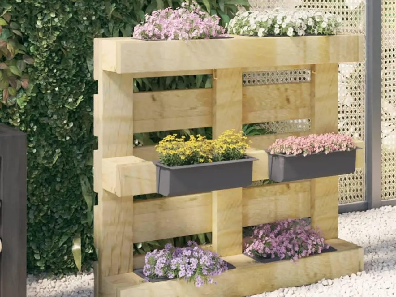 Billede 1 - Blomsterkasser til Euro‑paller - 12 stk., 36×13,5×9,5 cm, PP, grå