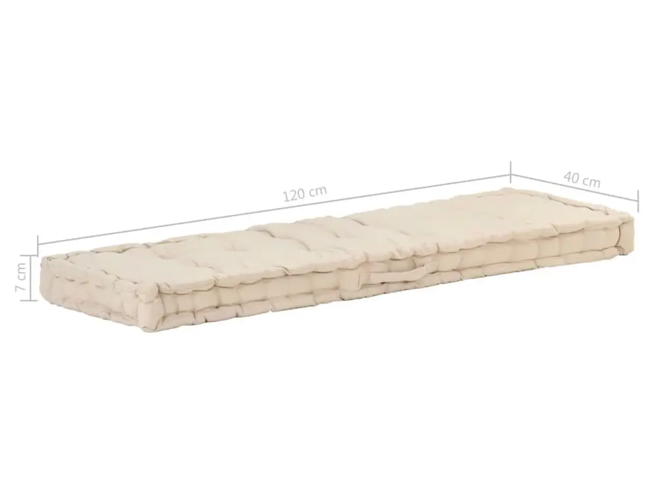 Billede 7 - Hynde til pallesofa 120×40×7 cm - bomuld, beige