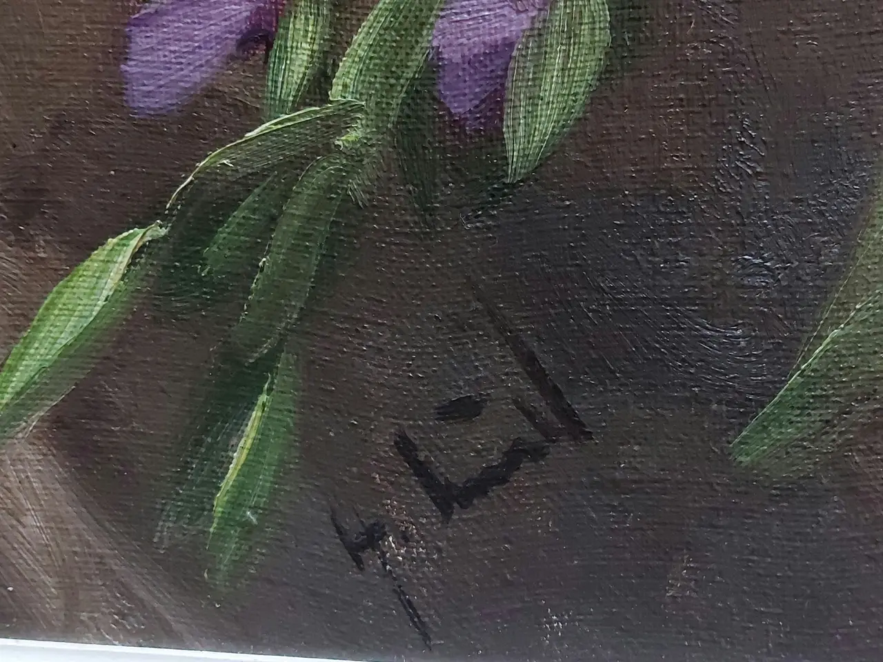 Billede 3 - MEGET FLOT BLOMSTERMALERI - UTYDELIG SIGNATUR