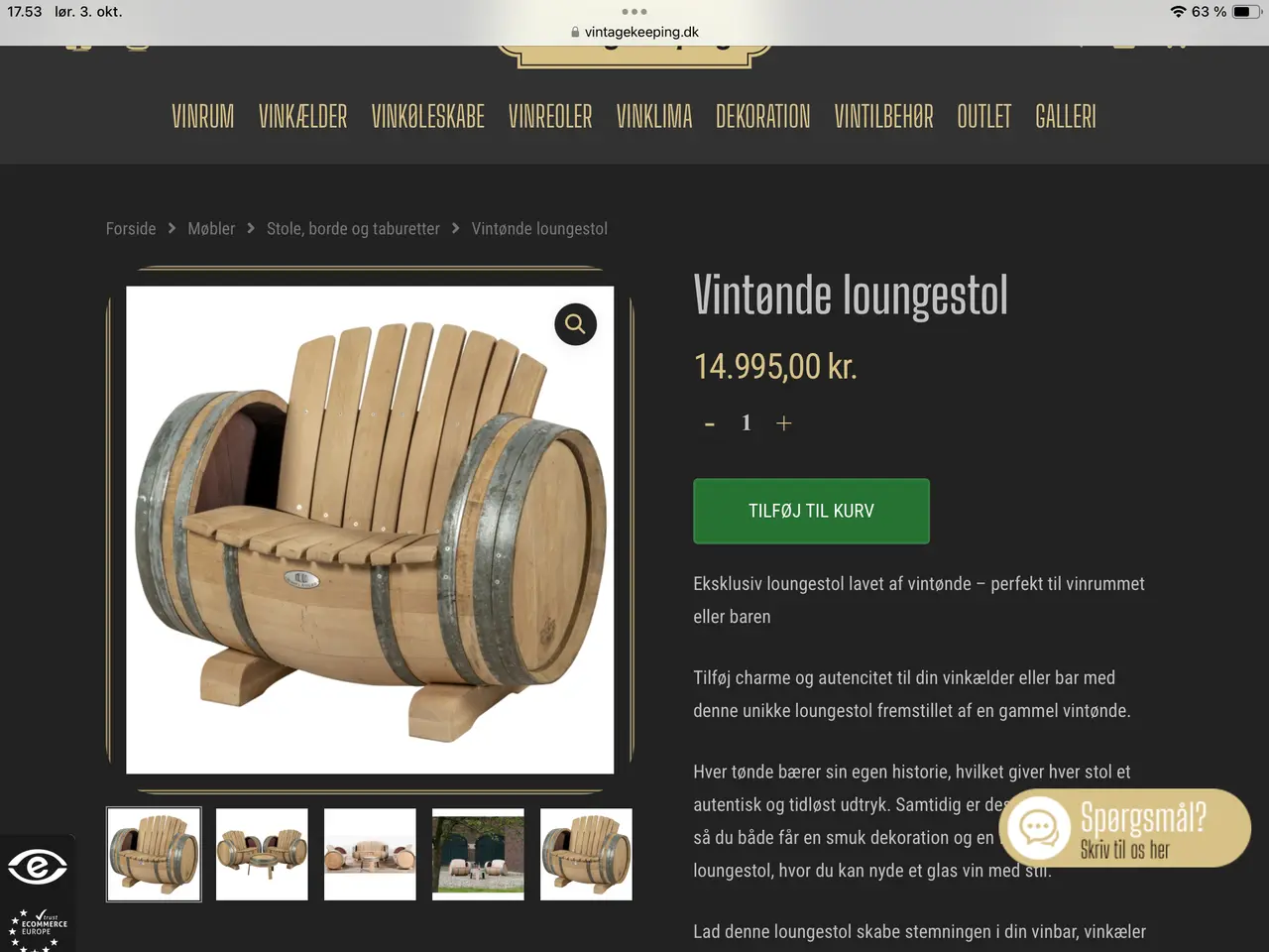 Billede 7 - Vin tønde stol