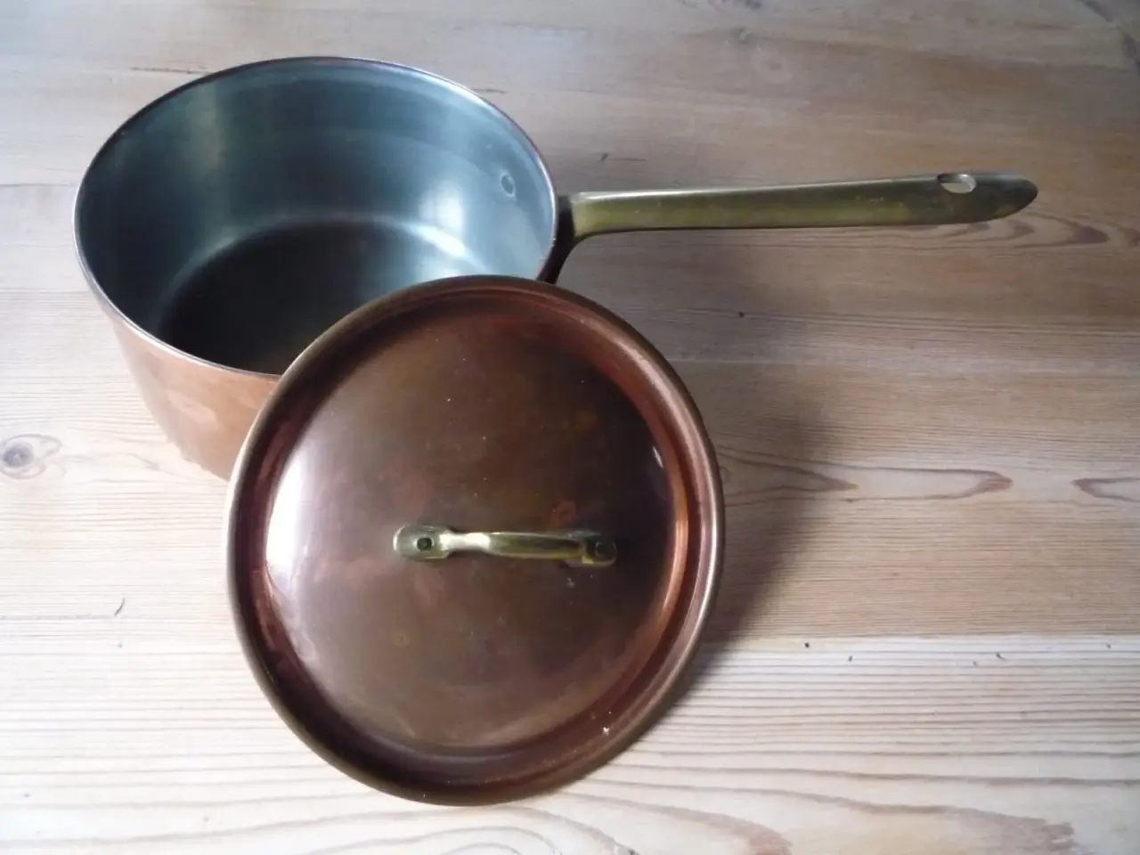 Billede 2 - Kobber kasserolle med låg, mrk. Tagus