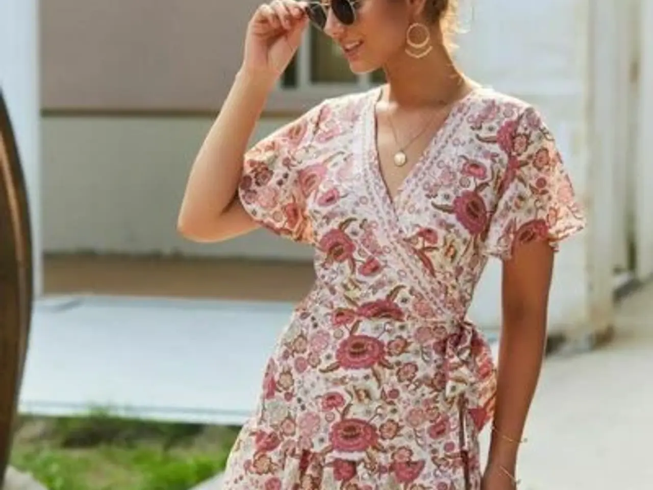 Billede 2 - kjole,mini-Boho wrap kjole / Størrelse: M og Large