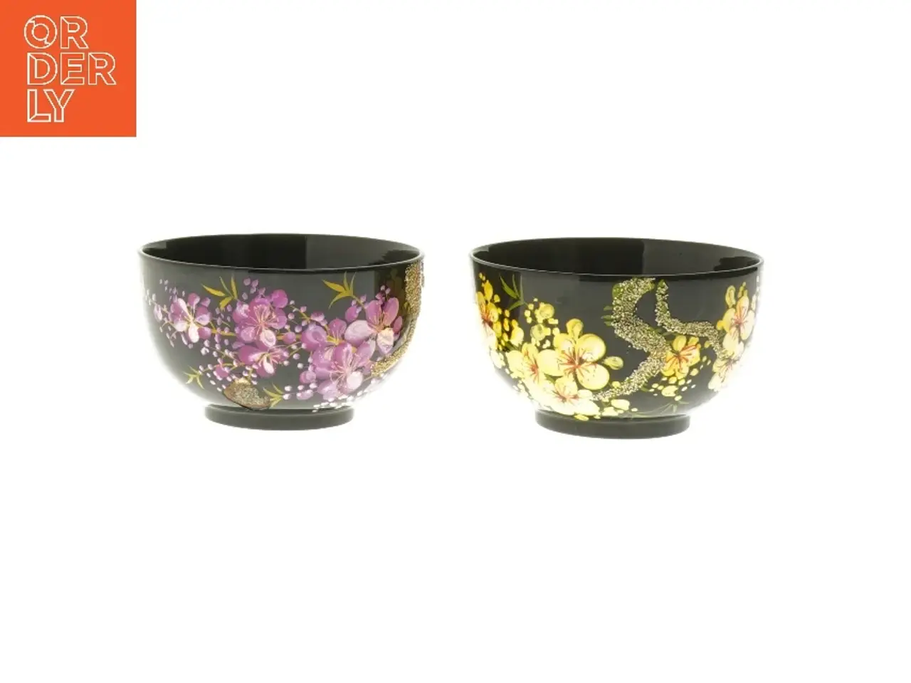 Billede 1 - Dekorative skåle med blomstermotiv (str. Ø 10,5 cm)