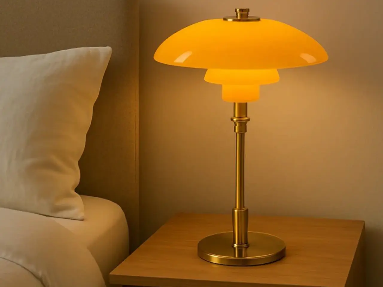 Billede 3 - Bordlampe med glasskærm