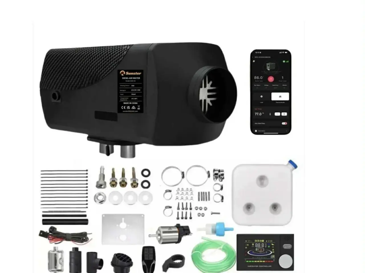 Billede 2 - Kinafyr/dieselfyr 8 Kw 12 volt med app styring