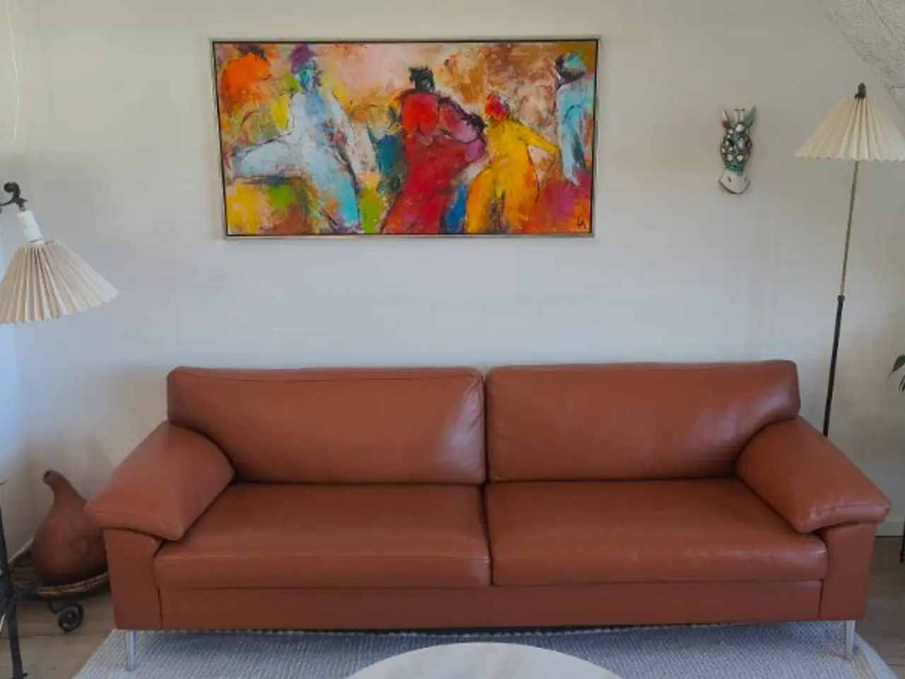 Billede 5 - Mogens Hansen, cognacfarvet lædersofa