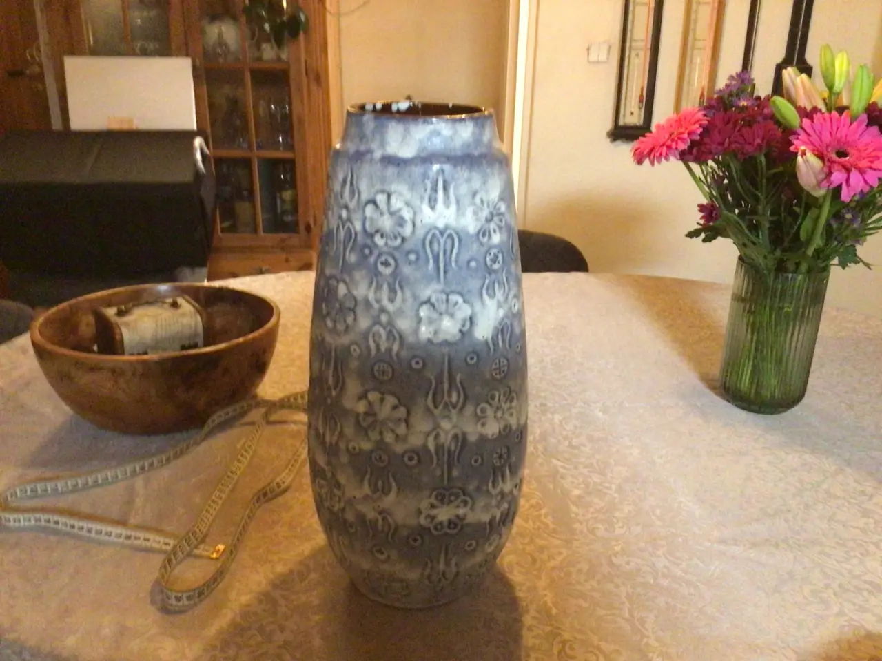Billede 1 - Gulv vase i flot bl farve