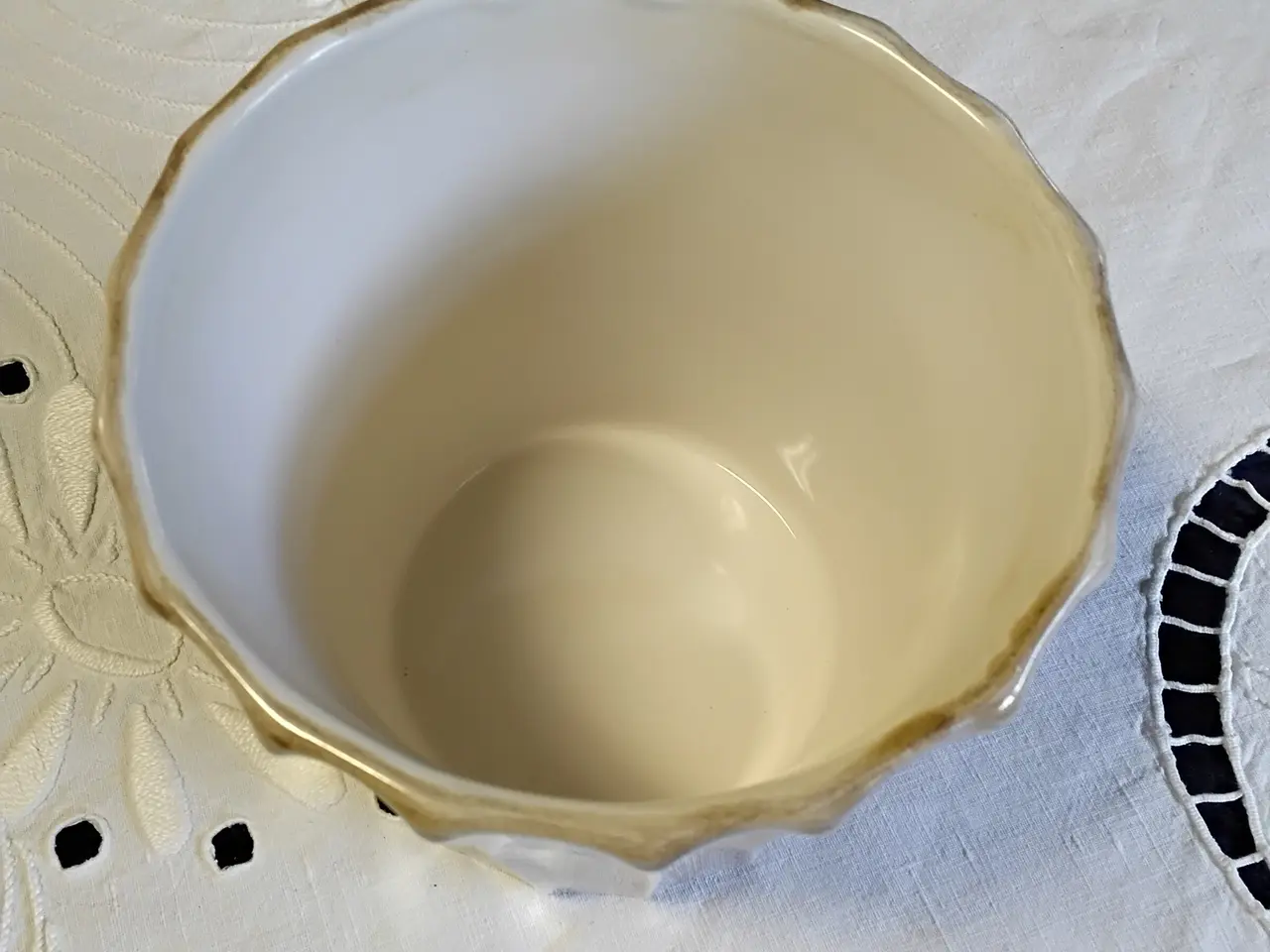 Billede 3 - Retro urtepotteskjuler model "bølge" beige/lysebru