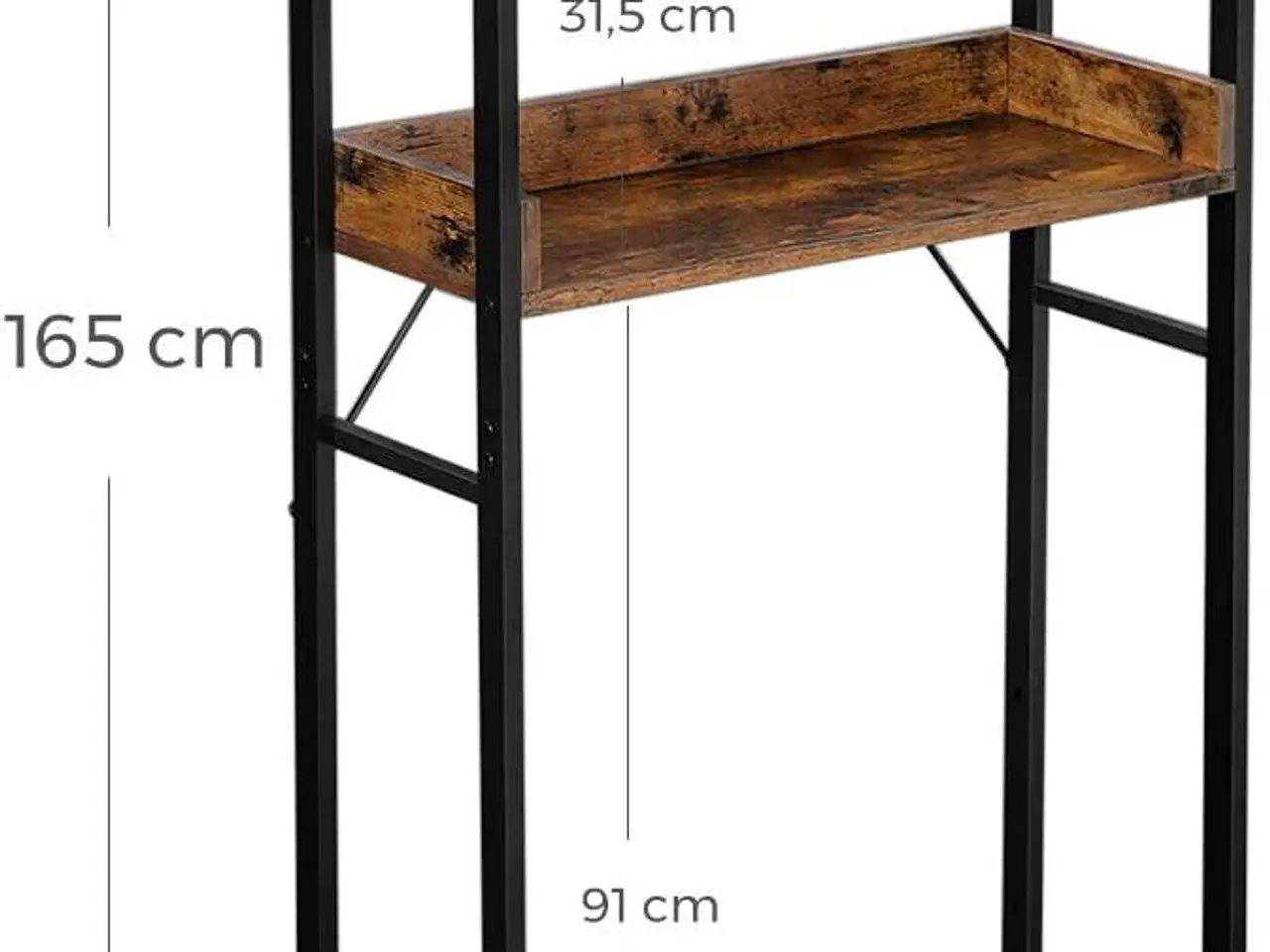 Billede 5 - Toilethylde med 3 hylder - vintagebrun-sort