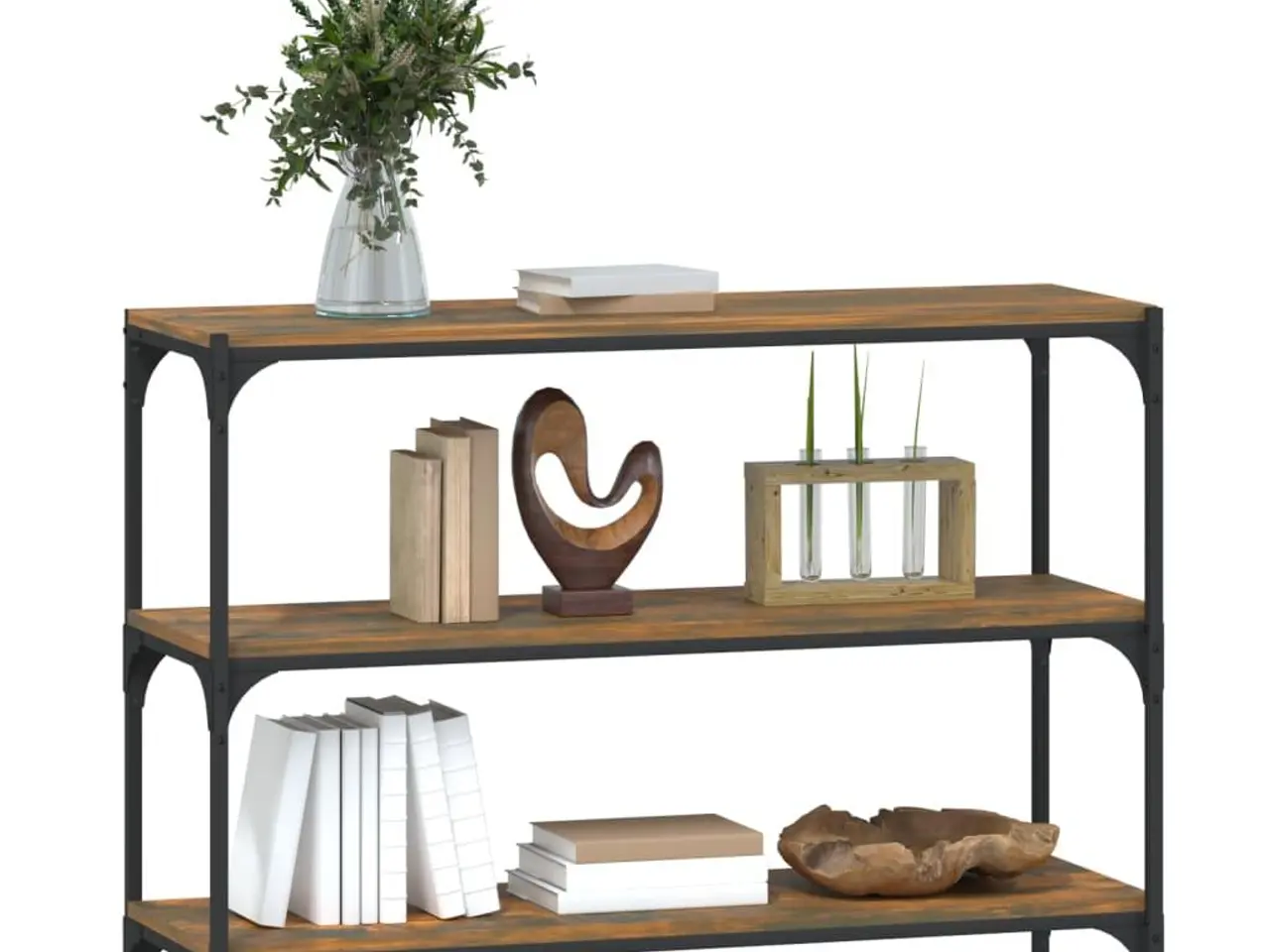 Billede 4 - Bogreol med 3 hylder - røget egetræ, 100 x 33 x 70,5 cm
