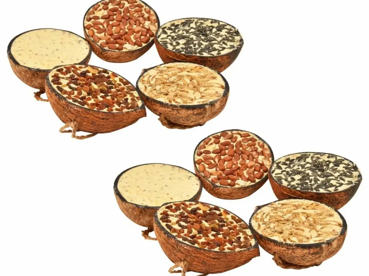 Billede 1 - Fuglefoder - 10 fyldte halve kokosnødder, 290 g