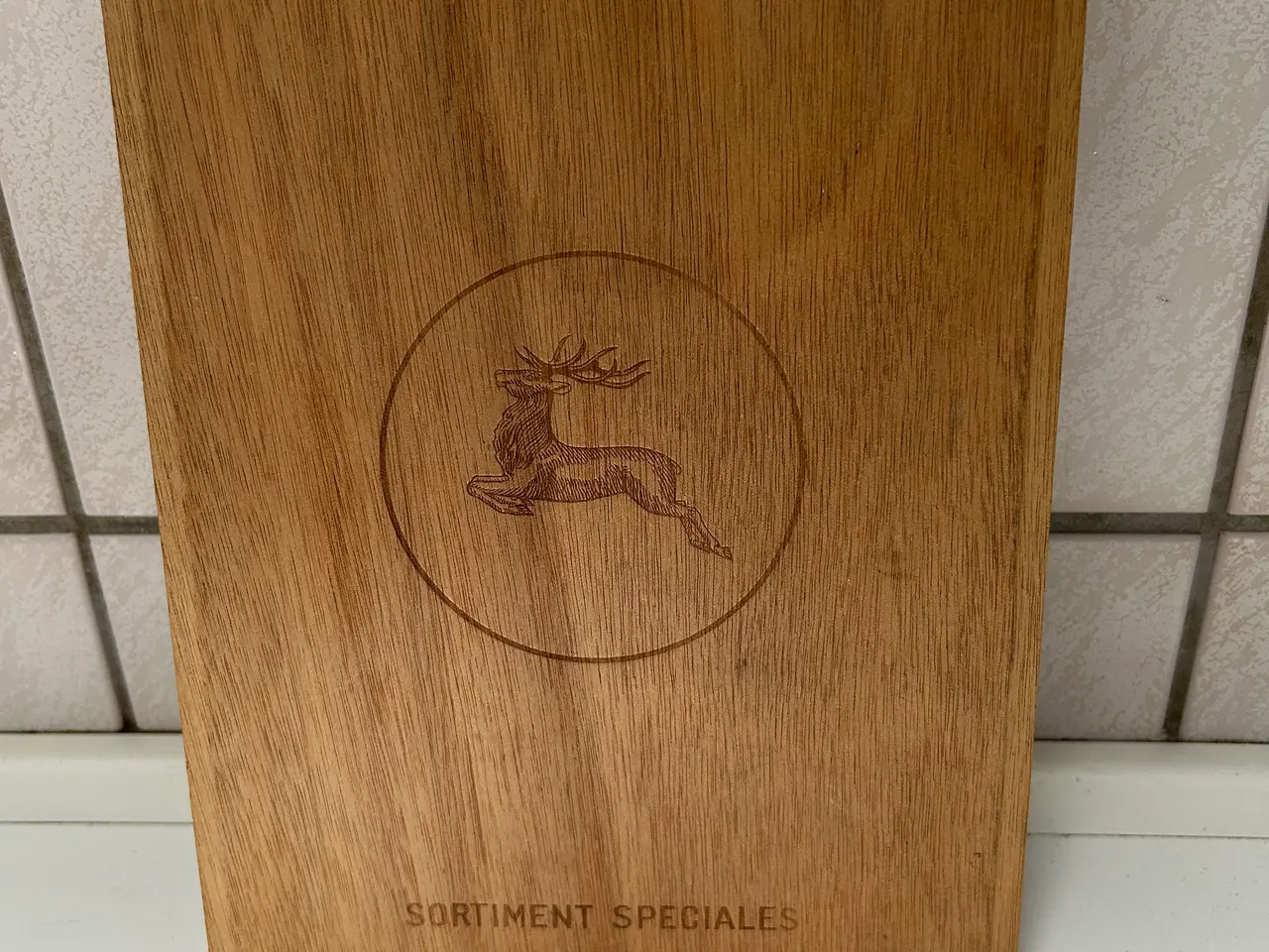 Billede 1 - Retro Cigar æske i træ med rum inddeling