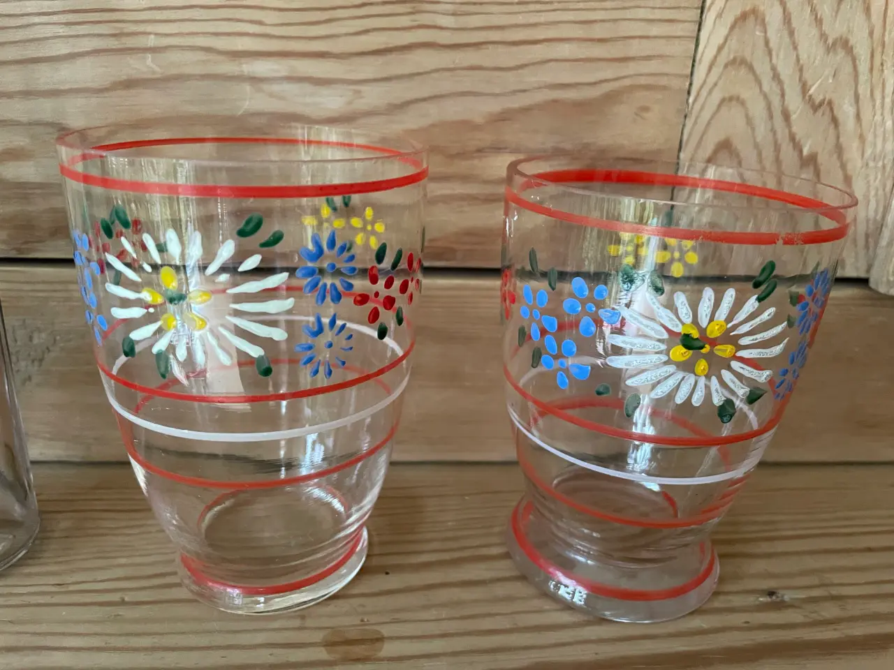 Billede 2 - Gamle glas og termoflaske - Håndmalede