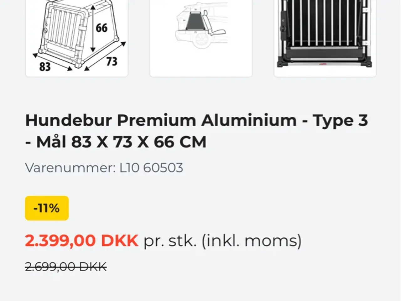Billede 1 - Hundebur til mellemstor hund