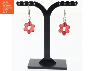 Røde blomster øreringe (str. 1 x 4 cm)
