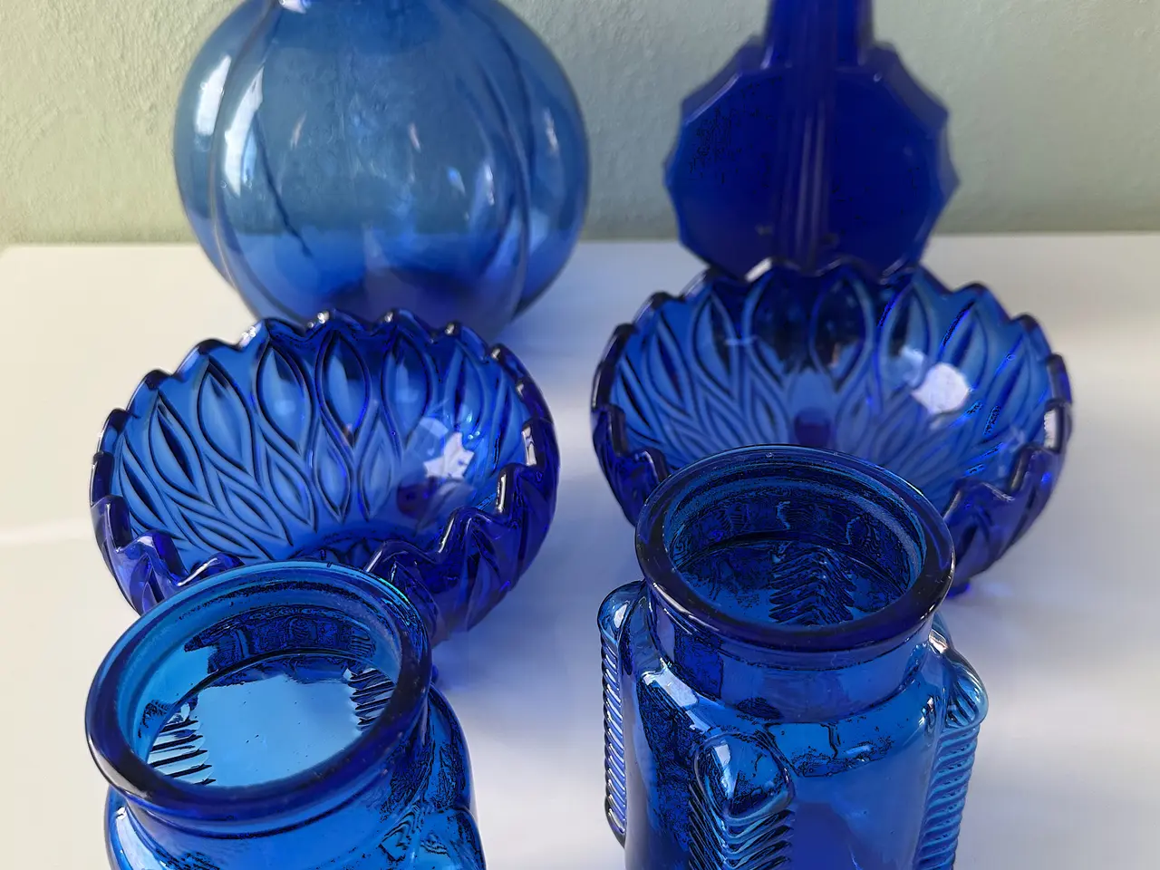 Billede 2 - "Blue Line" vase/skåle sæt