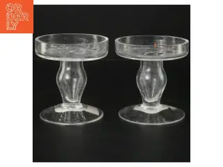 Glas lysestager, sæt af 2 (str. 2 styk, ø 9,5 cm)