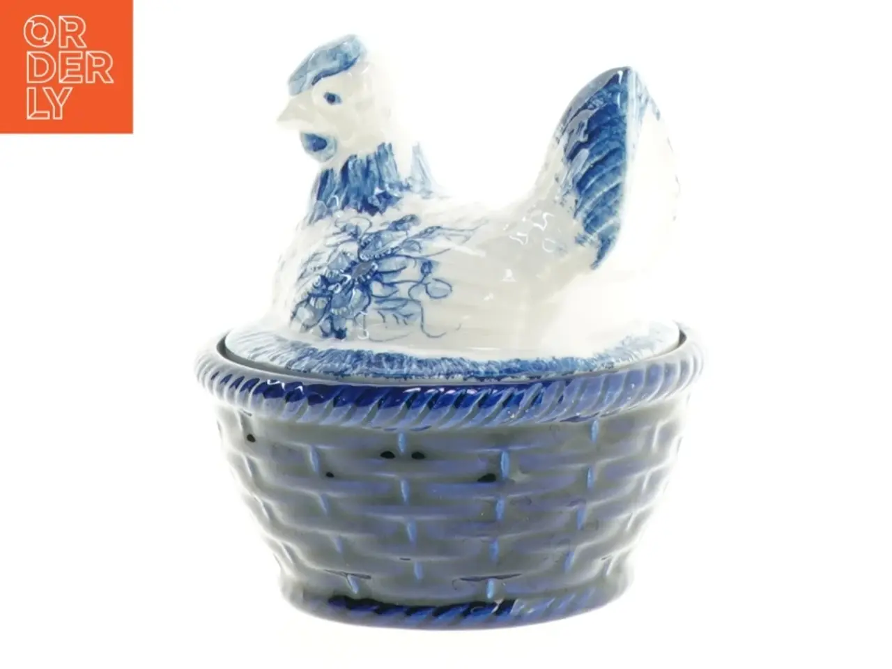 Billede 1 - Dekorativ porcelæns høne krukke med låg (str. 12 x 12 cm)