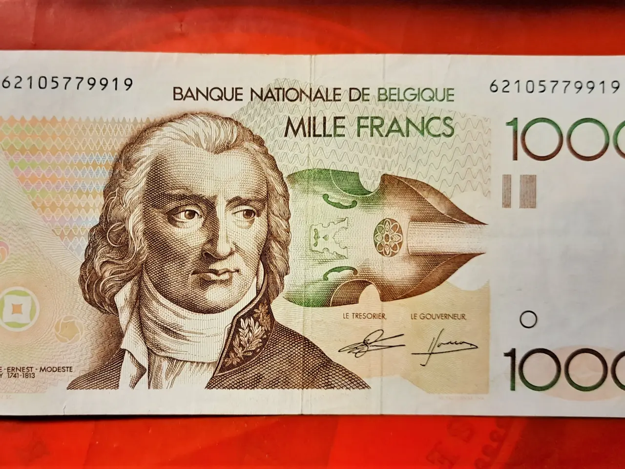 Billede 1 - BELGIEN MILLE 1000 FRANCS 1980 - 1996 Andre Gretry