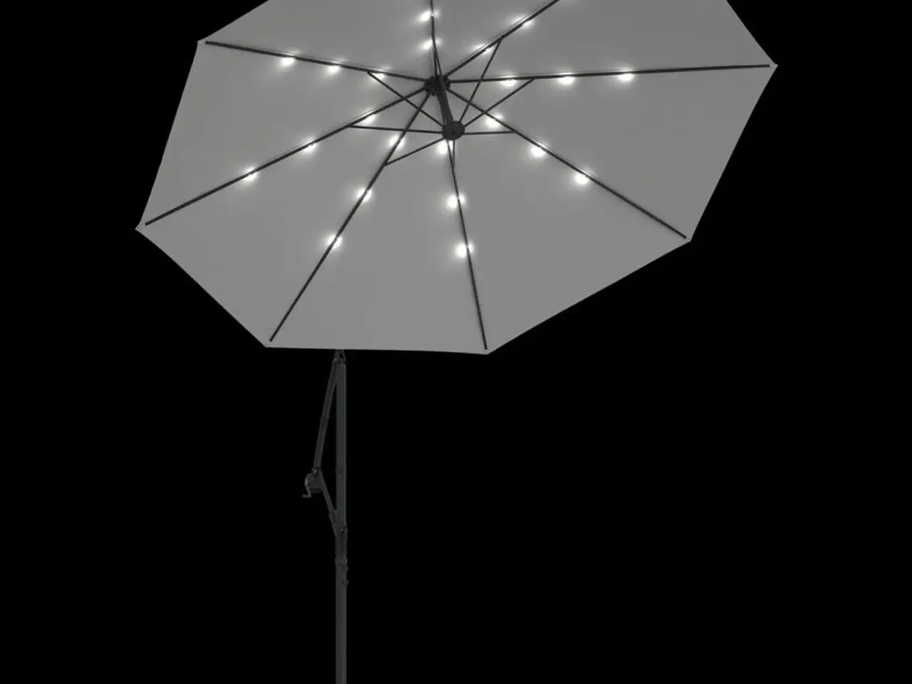 Billede 6 - Hængeparasol med LED-belysning 300 cm - sandfarvet, metalstang