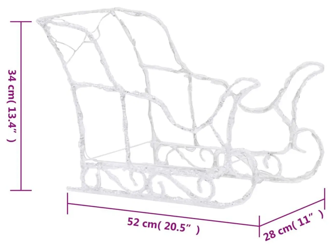 Billede 8 - Julefigur med 2 rensdyr og kane - 160 LED'er, 130 cm