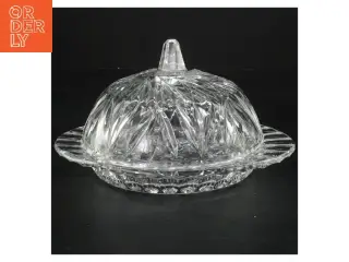 Krystal glas smørfad med låg (str. 18,5x15x10 cm)