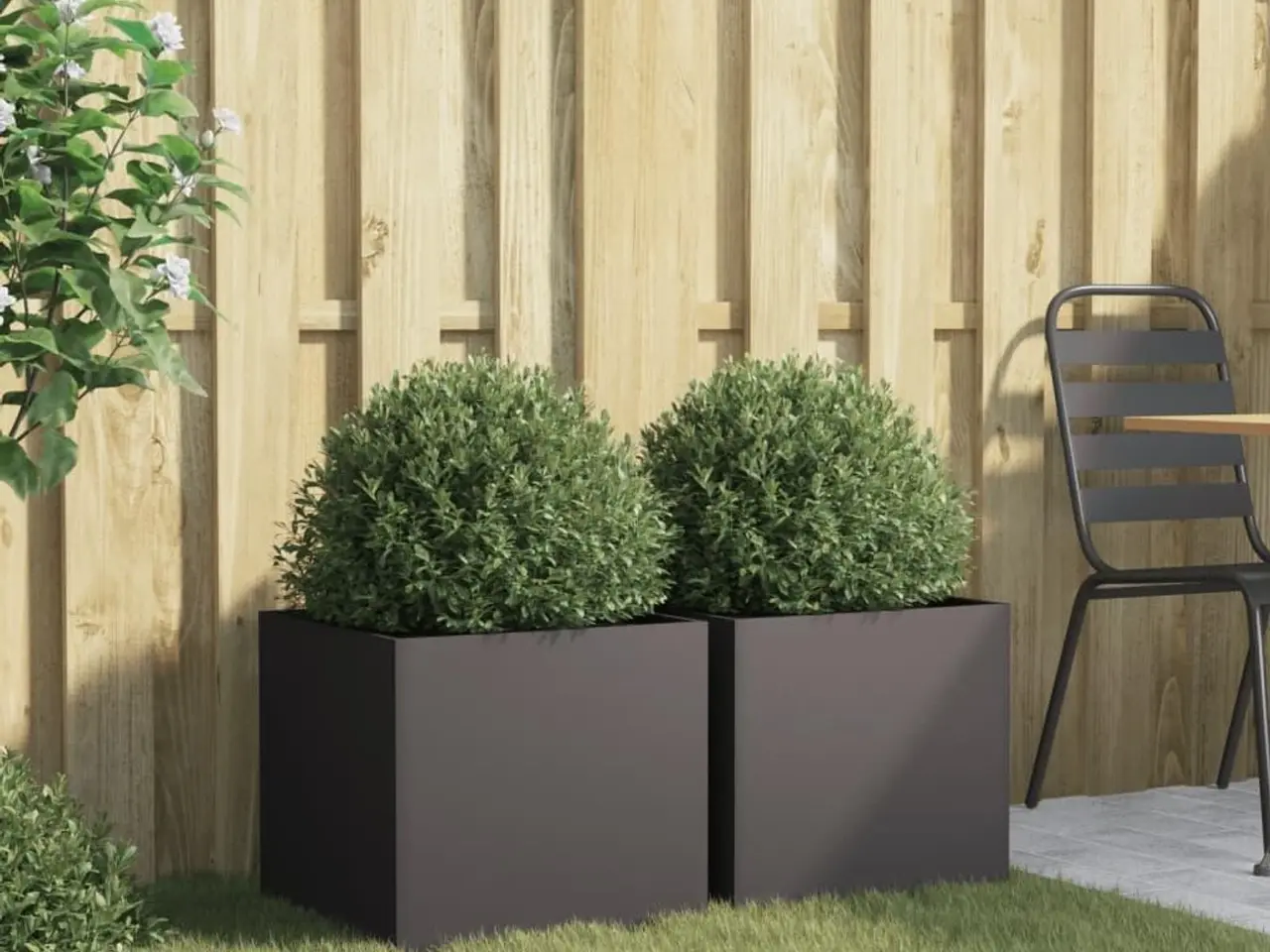 Billede 3 - Plantekasser i stål - 2 stk., 42 × 40 × 39 cm, sort