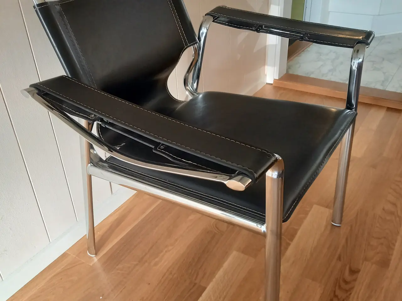 Billede 2 - Vintage modern armchair læder og krom