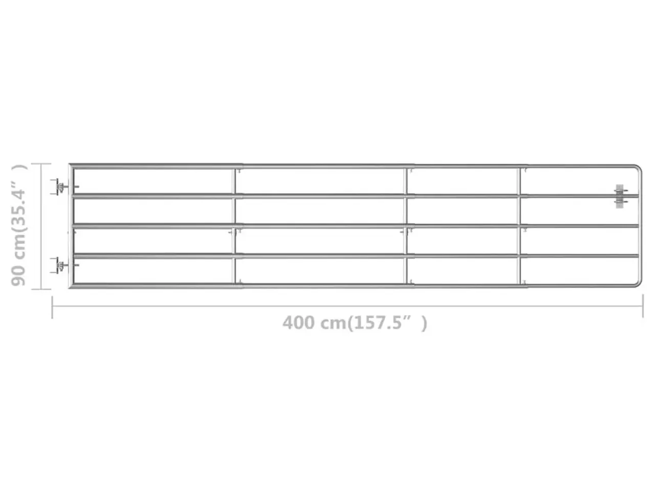 Billede 5 - Markport 5-stangs 150-400 x 90 cm - sølvfarvet