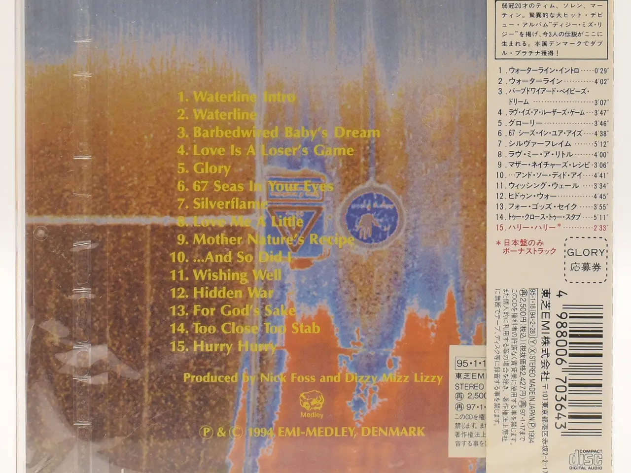 Billede 2 - Dizzy Mizz Lizzy - JAPAN 1995 (TOCP-8460) EX/EX