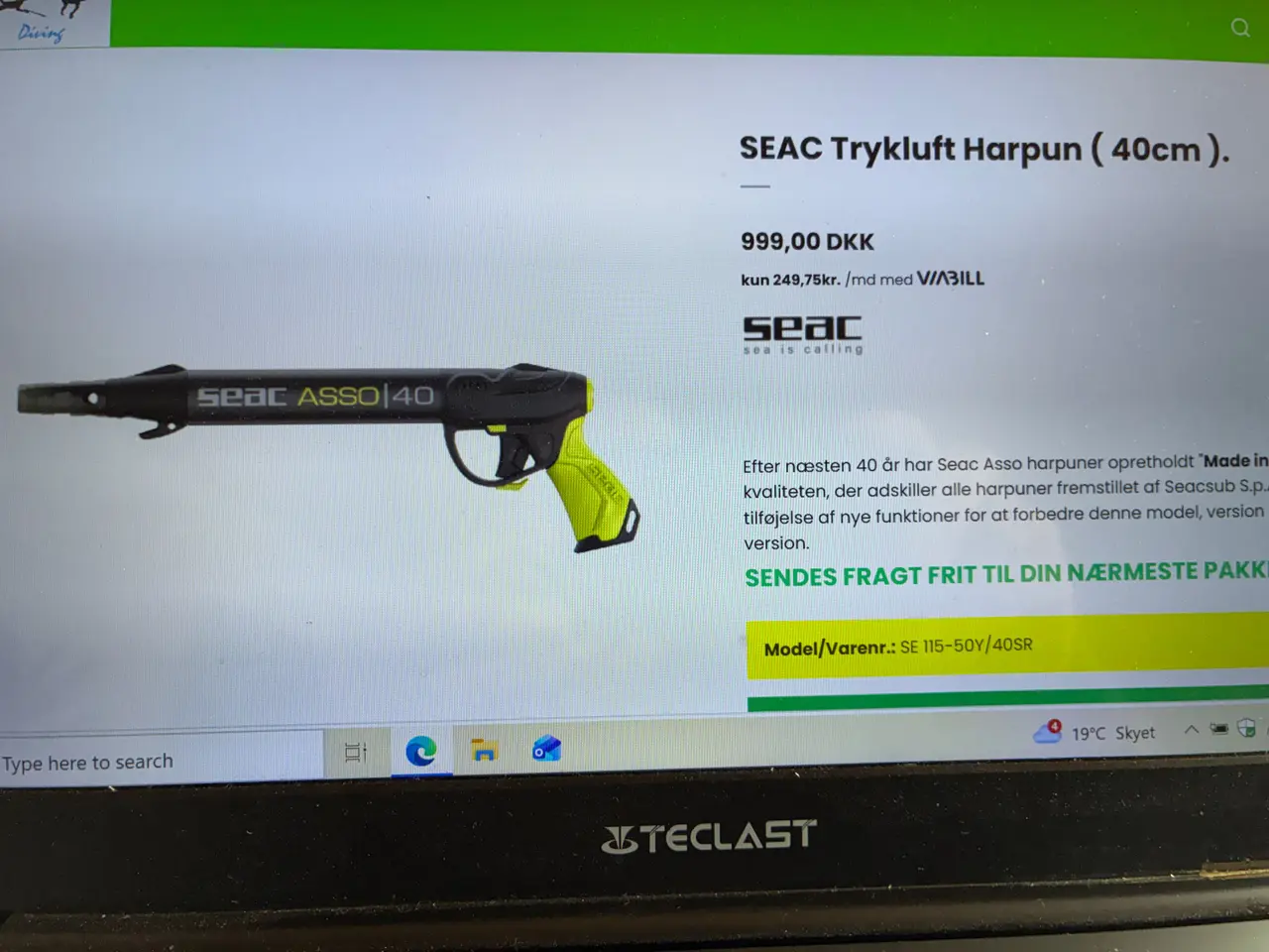 Billede 2 - Harpun 40cm trykluft