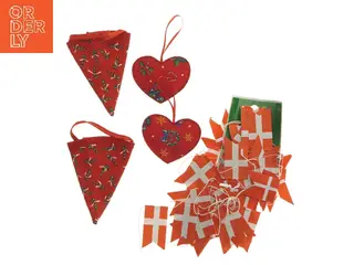 Julepynt og flag guirlande (str. 7,5 cm)