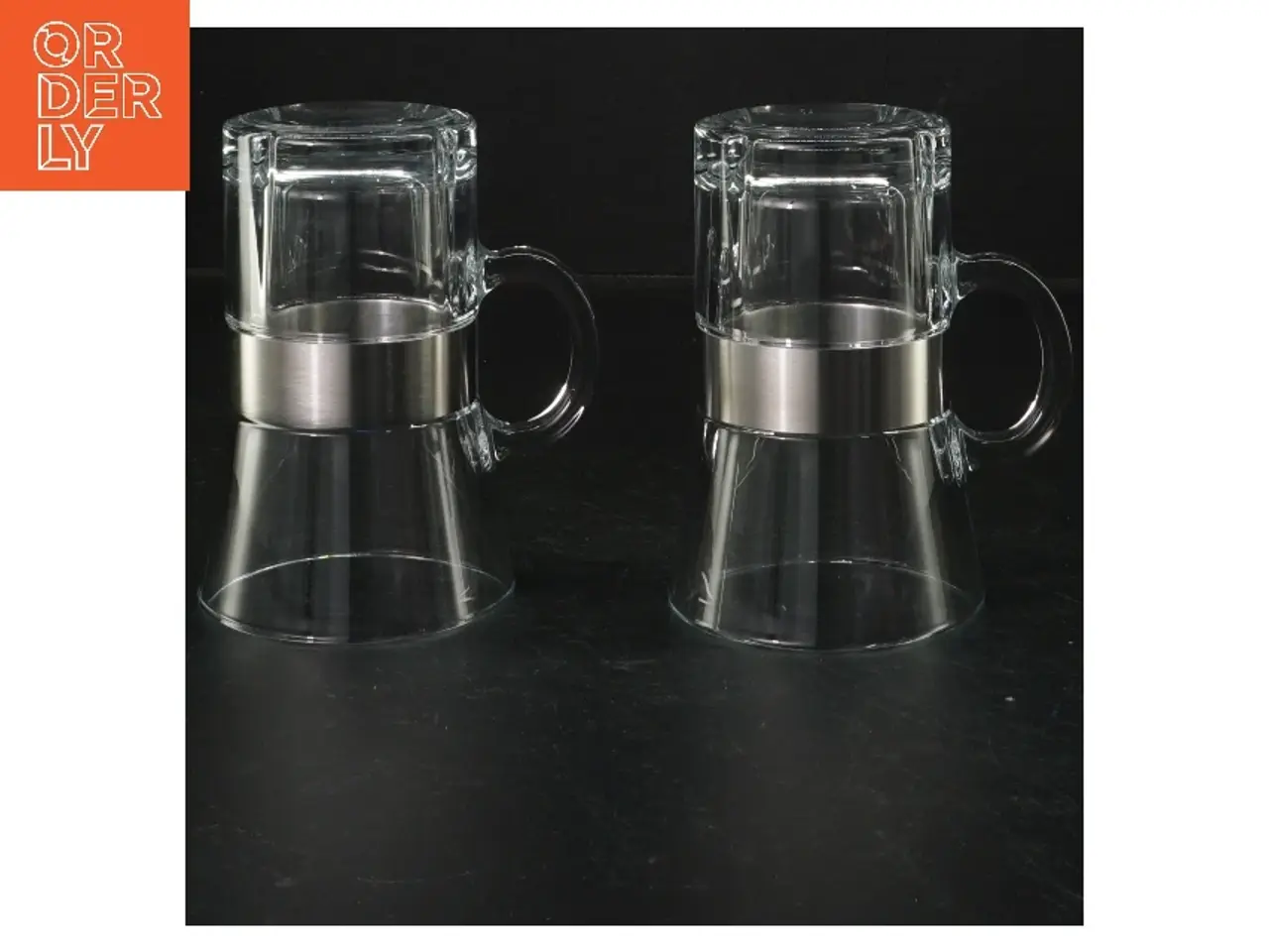 Billede 1 - Glas espressokopper med metalholdere