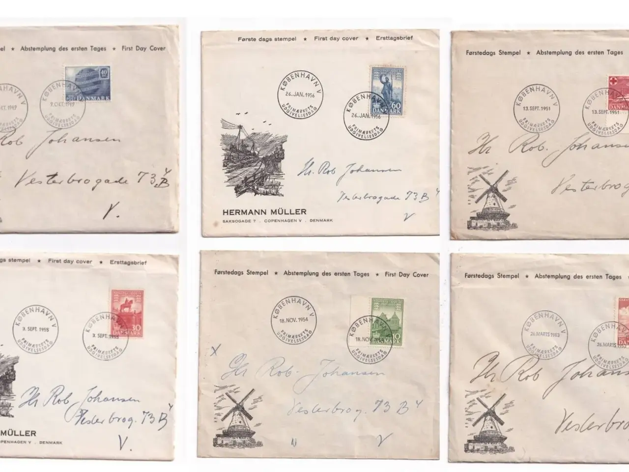 Billede 1 - Parti Postkort, FDC m.m. (99 stk.)