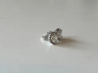 Moissanite halo øreringe 1 ct – 925 sølv hvidgulds