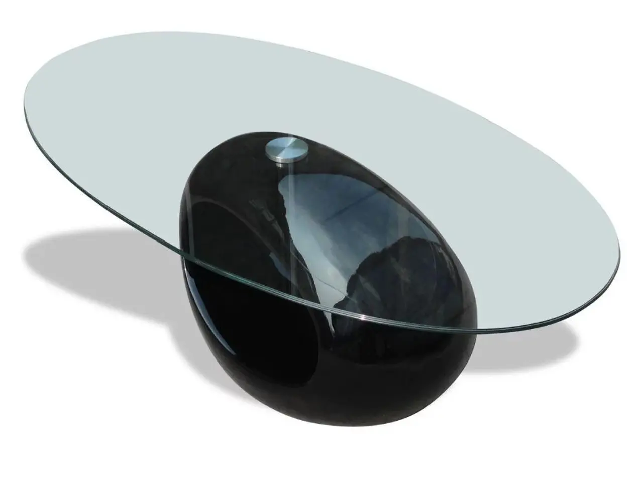 Billede 3 - Sofabord med oval glasbordplade - 115 x 65 x 40 cm