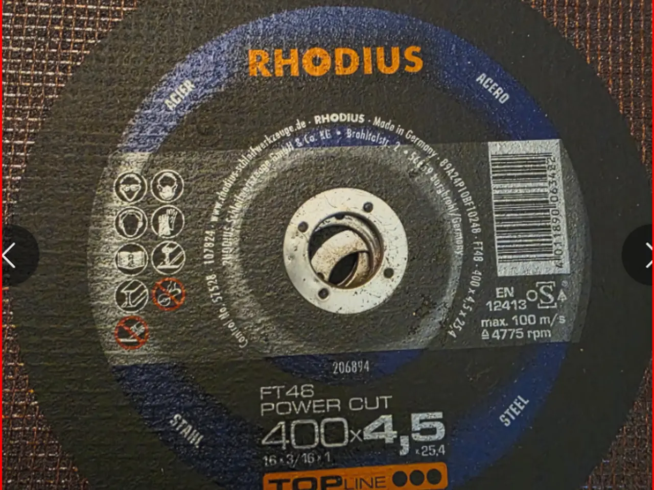 Billede 2 - Rhodius Skæreskive 400×4,5 Powercut Topline