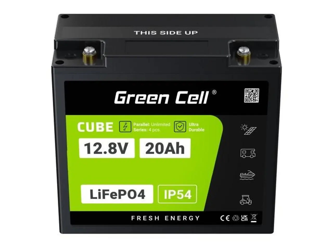 Billede 21 - Green Cell CUBE LiFePO4-batteri 12,8 V 20 Ah (256 Wh) - sort/grøn