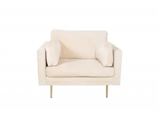 Boom Lænestol - Messing og Lys beige