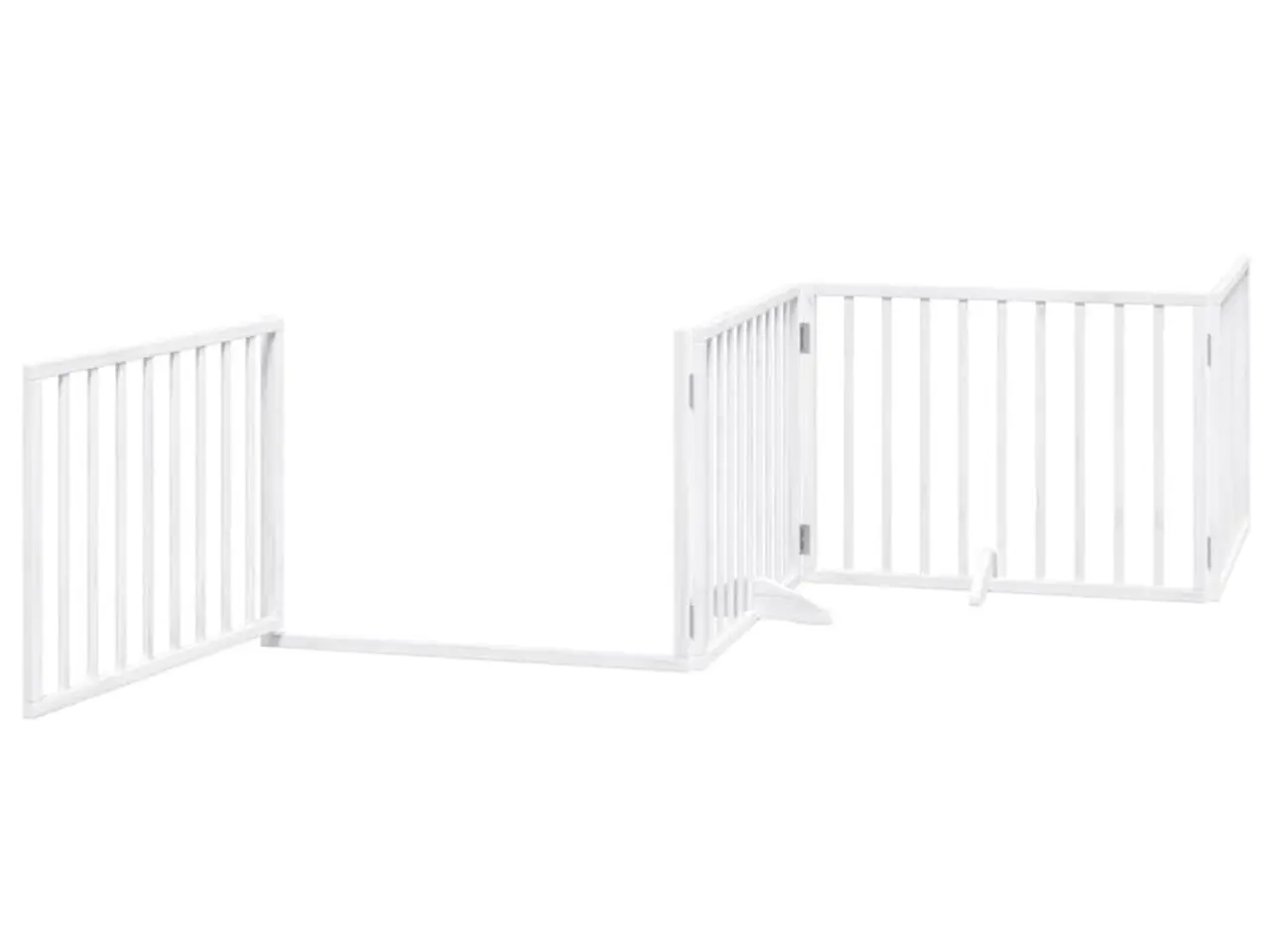 Billede 4 - Hundelåge med dør 4 paneler 320 cm foldbar hvid