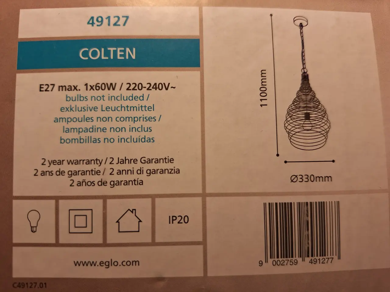 Billede 3 - EGLO Colten pendel