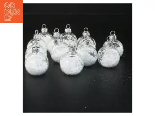 Glaskugler med snefnug (str. 5x4 cm)