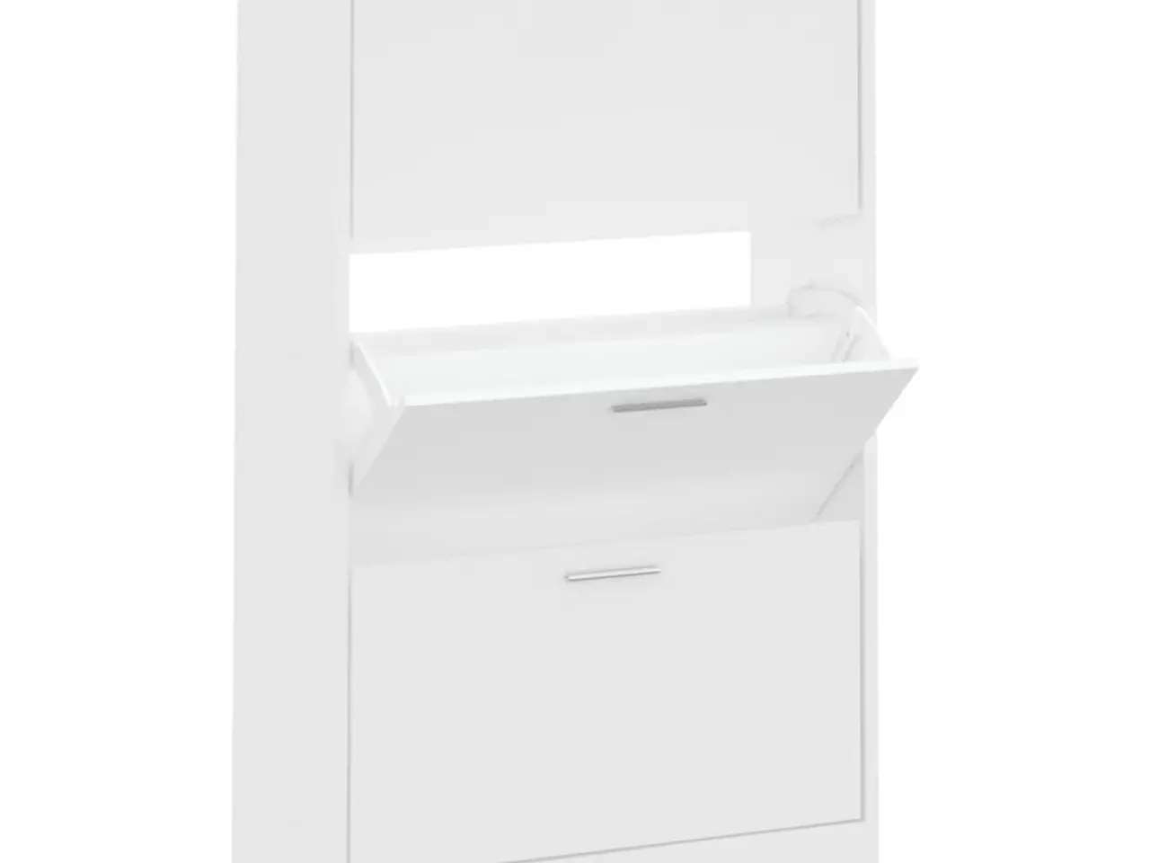 Billede 2 - Skoskab 63x24x103 cm konstrueret træ hvid