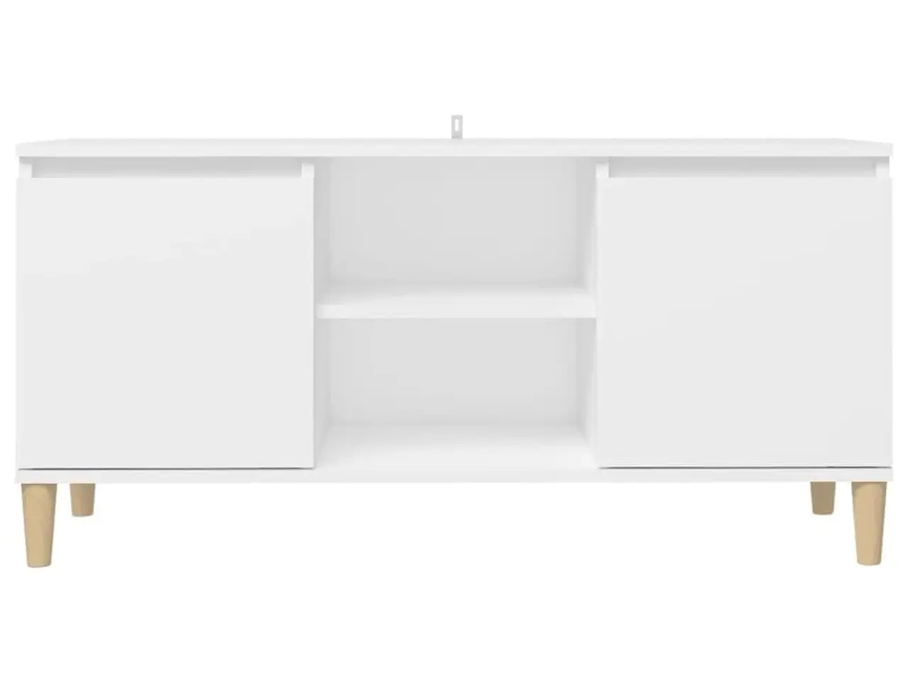 Billede 5 - Tv-bord med massive træben 103,5×35×50 cm - hvid