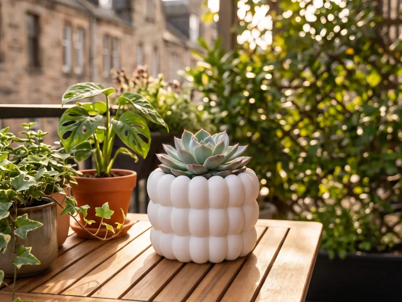 Billede 3 - Moderne Hvid Boble Potteskjuler