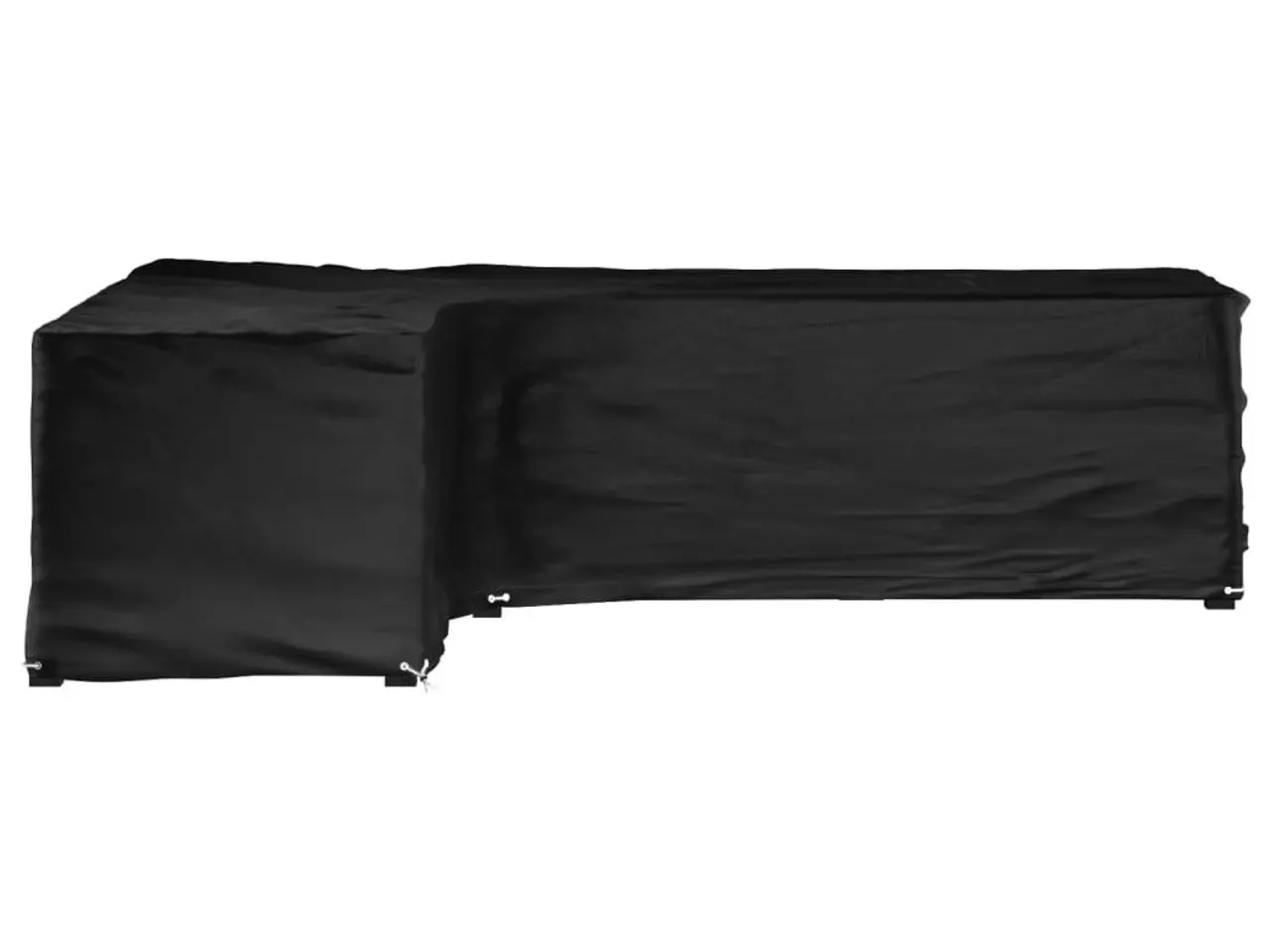 Billede 2 - L-formet havemøbelovertræk 210 × 260 × 80 cm - 16 øjer, sort
